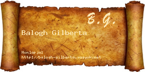 Balogh Gilberta névjegykártya